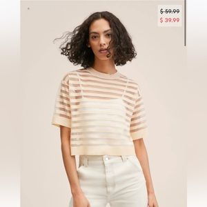 Mango Sheer Panels T-shirt